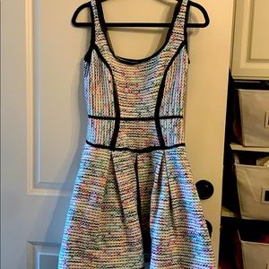 milly fit and flare tweed dress, size 2